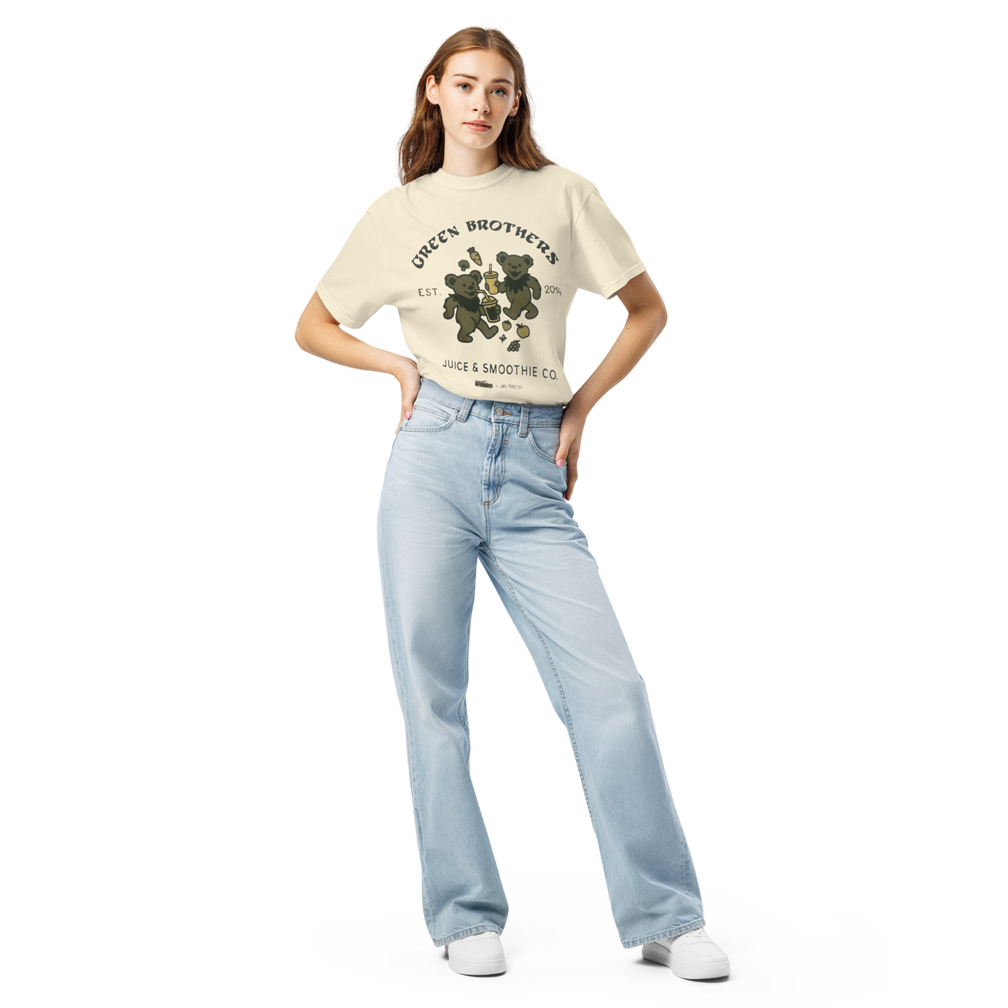 Green Brothers Dancing Bears Tee – Ivory