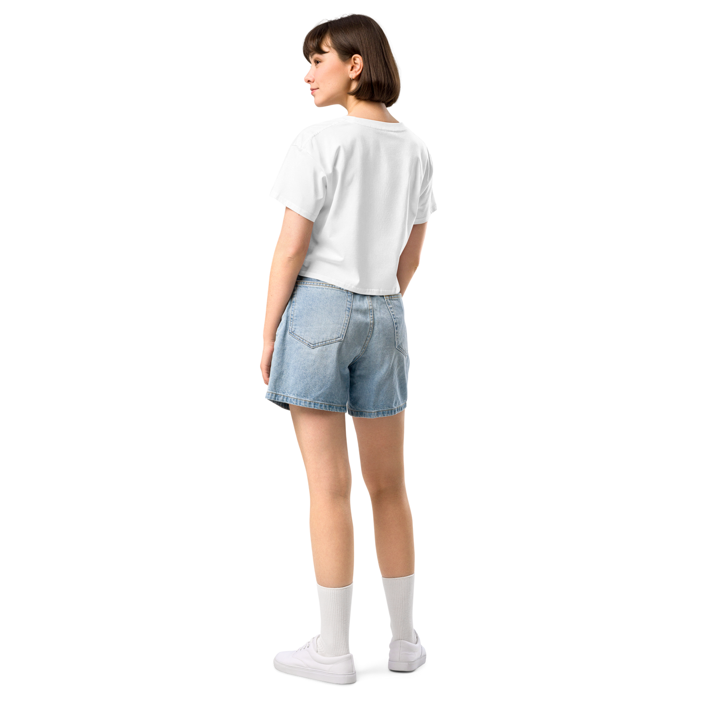 Green Brothers Retro Crop Tee (White)