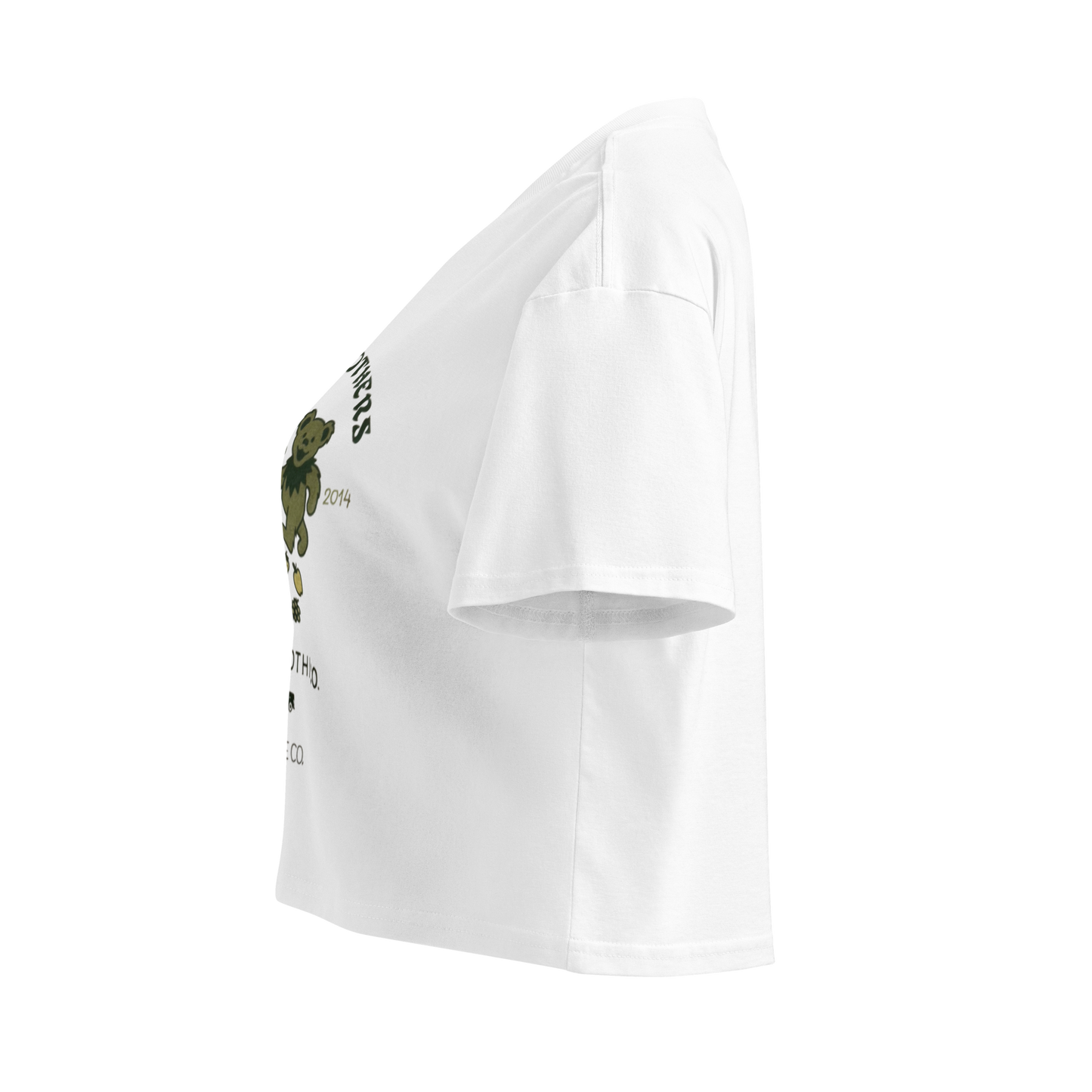 Green Brothers Retro Crop Tee (White)